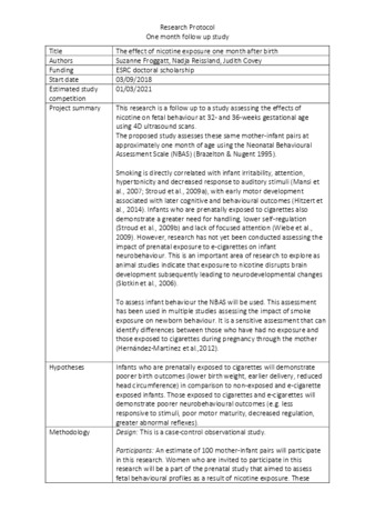 Download the full-sized PDF of Research protocol: Effects of nicotine at one month old [Other]