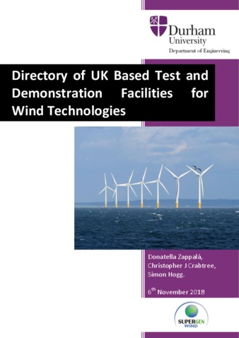 Download the full-sized PDF of Directory of UK Based Test and Demonstration Facilities for Wind Technologies [database]