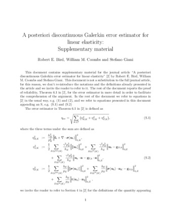 Download the full-sized PDF of Supplementary material:  A posteriori discontinuous Galerkin error estimator for linear elasticity